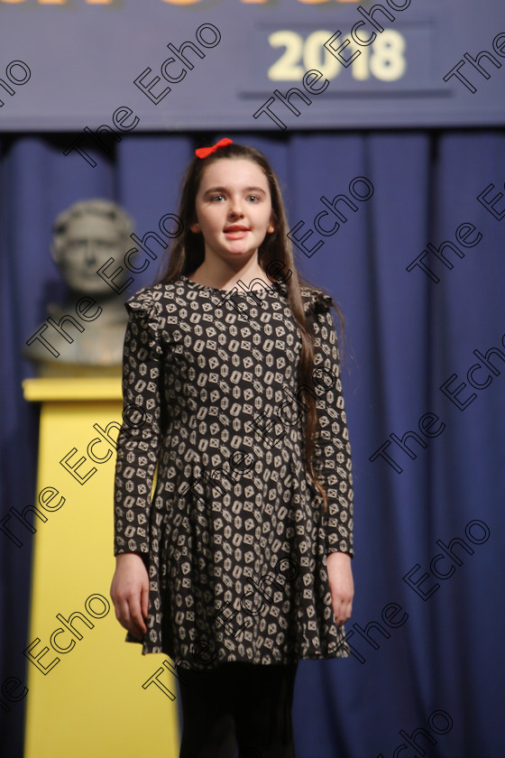 Feis25032018Sun09 
 9
Ellen OLeary giving a Silver Medal performance.
 Speech and Drama Class: 365: Solo Verse Speaking Girls 10 Years and Under Section 5 Feis Maiti 92nd Festival held in Fr. Mathew Hall. EEjob 25/03/2018 Picture: Gerard Bonus