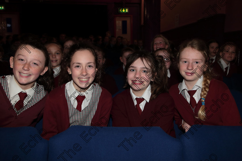 Feis12042018Thu28 
 28
Alice White, Alana Harrington, Emily Daly and Rhianna Finney from St. Joseph Girls Choir Clonakilty.
 Singing Class: 84: The Sr. M. Benedicta Memorial Perpetual Cup Primary School Unison Choirs Section 1 Feis Maiti 92nd Festival held in Fr. Mathew Hall. EEjob 28/03/2018 Picture: Gerard Bonus