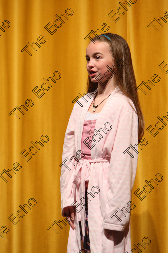 Feis19022018Mon09 
 9
Suzie Walsh introducing her scene.
 Speech and Drama Class: 327: The Hartland Memorial Perpetual Trophy Dramatic Solo 12YearsandUnder Section 1 Feis Maiti 92nd Festival held in Fr. Mathew Hall. EEjob 19/02/2018 Picture: Gerard Bonus.