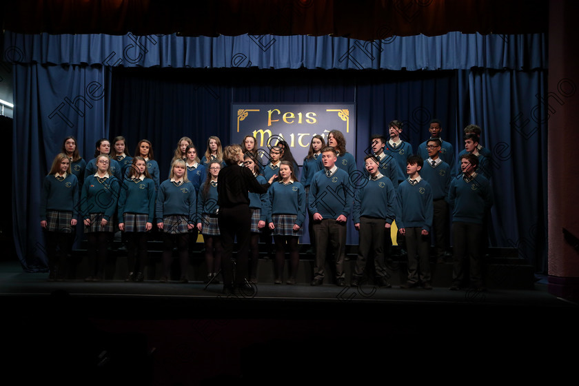 Feis12042018Thu57 
 56~60
Glanmire Community School Senior Choir singing The Water Is Wild and Mack The Knife Conducted by Ann Mannix.

Singing Class: 81: The Father Mathew Perpetual Shield 19 Years and Under Feis Maiti 92nd Festival held in Fr. Mathew Hall. EEjob 12/04/2018 Picture: Gerard Bonus