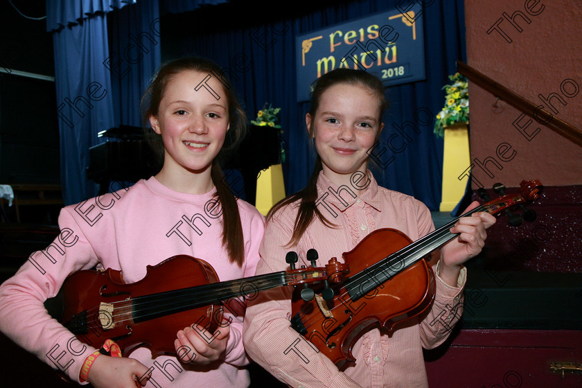 Feis30012018Tue45 
 45
Performers; Rachel OShea and Ava Healy from Bishopstown and Douglas performed in class Viola Solo 12 years and under; Class 259.
 EEjob 30/01/2018 
Feis Maiti 92nd Festival held in Fr. Matthew Hall 
Picture: Gerard Bonus

Instrumental Music.