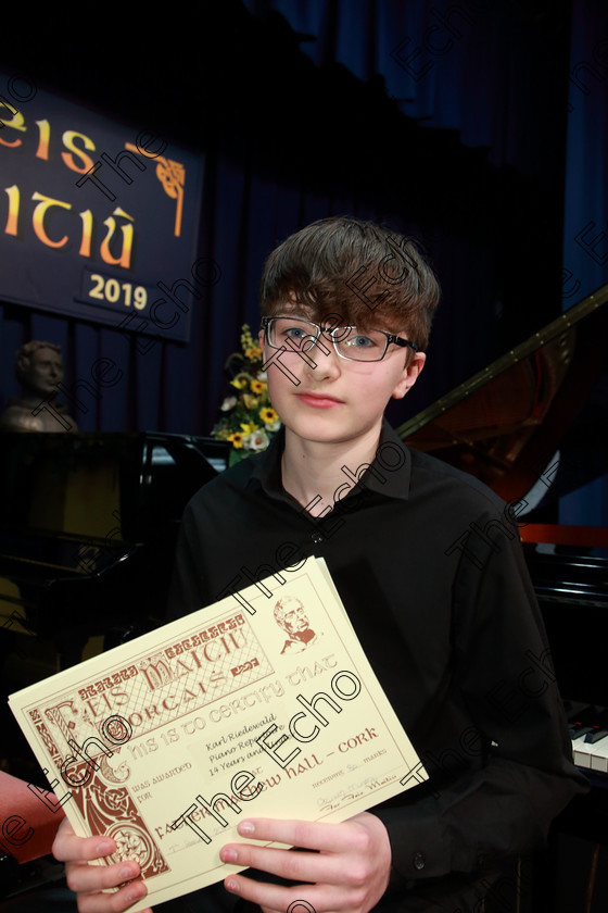 Feis0702109Thu07 
 7
3rd place, Karl Riedewald from Ballinlough the Adjudicator said his Bach it was Shaped Well.

Class: 159: The Maud OHanlon Perpetual Cup Piano Repertoire 14Yearsand Under A Programme of contrasting style and period, time limit 12 minutes.

Feis Maiti 93rd Festival held in Fr. Matthew Hall. EEjob 07/02/2019. Picture: Gerard Bonus