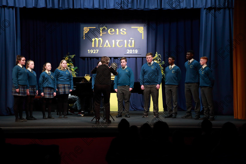 Feis08022019Fri17 
 14~17
Glanmire Community School singing Tears in Heaven conducted by Ann Manning.

Class: 88: Group Singing The Hilsers of Cork Perpetual Trophy 16 Years and Under

Feis Maiti 93rd Festival held in Fr. Matthew Hall. EEjob 08/02/2019. Picture: Gerard Bonus