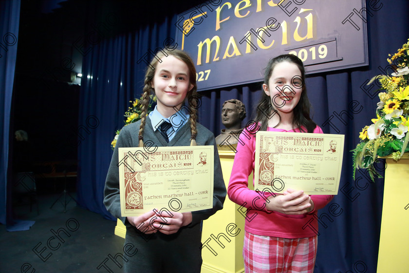 Feis11032019Mon20 
 20
Joint 3rd place Sarah Bermingham from Fermoy for her performance of Dogface and Aoibhe ODwyer from Carrigrohane for her performance of The Heights.

Class: 327: The Hartland Memorial Perpetual Trophy Dramatic Solo 12YearsandUnder Section 1 A Solo Dramatic Scene not to exceed 5 minutes.

Feis Maiti 93rd Festival held in Fr. Mathew Hall. EEjob 11/03/2019. Picture: Gerard Bonus