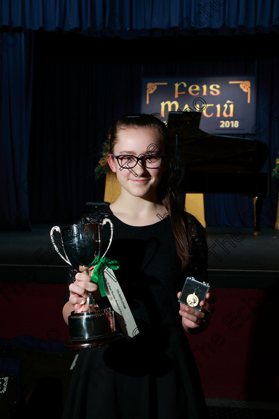 Feis07022018Wed42 
 42
Gold Medallist, Bursary and Cup winner Anna Jansson from Wilton for her performance of Grieg Piano Concerto.
 Instrumental Music Class 155: The Bridget Doolan Memorial Perpetual Cup and Bursary, Bursary Value 150 Piano Concerto Feis Maiti 92nd Festival held in Fr. Mathew Hall. EEjob 05/02/2018 Picture: Gerard Bonus.