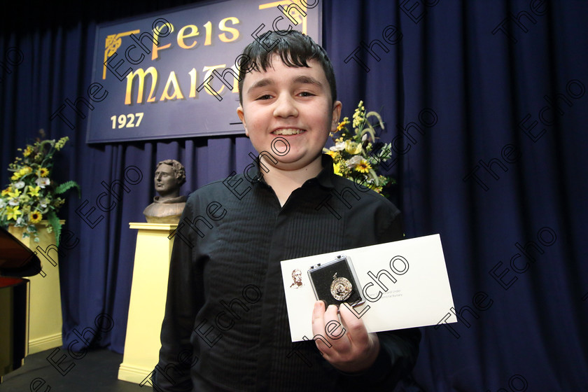 Feis31012019Thur16 
 16
Silver Medallist Jack Crohan from Kerry.

Feis Maiti 93rd Festival held in Fr. Matthew Hall. EEjob 31/01/2019. Picture: Gerard Bonus

Class: 165: Piano Solo 12YearsandUnder (a) Prokofiev Cortege de Sauterelles (Musique denfants). (b) Contrasting piece of own choice not to exceed 3 minutes.