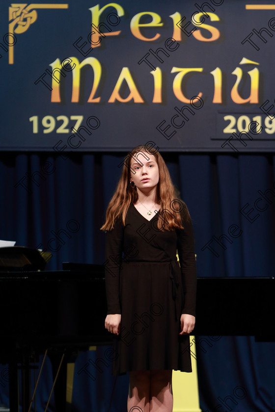 Feis26022019Tue31 
 31
Daisy Moller singing.

Class: 53: Girls Solo Singing 13 Years and UnderSection 1 John Rutter A Clare Benediction (Oxford University Press).

Feis Maiti 93rd Festival held in Fr. Mathew Hall. EEjob 26/02/2019. Picture: Gerard Bonus