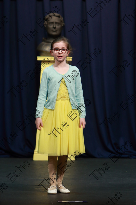 Feis23032019Sat17 
 17
Ruth N Chnoimh from Glanmire performing.

Class: 367: Solo Verse Speaking Girls 8Years and Under Section 3 Either: Breakdown Jean Kenward or The Haunted House John Foster.

Feis Maiti 93rd Festival held in Fr. Mathew Hall. EEjob 23/03/2019. Picture: Gerard Bonus.