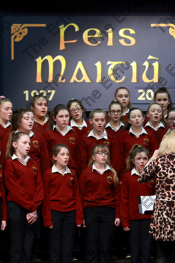 Feis27022019Wed45 
 43~45
Loreto 1st Year A. singing Shadow March conducted by Sharon Glancy.

Class: 83: The Loreto Perpetual Cup Secondary School Unison Choirs

Feis Maiti 93rd Festival held in Fr. Mathew Hall. EEjob 27/02/2019. Picture: Gerard Bonus