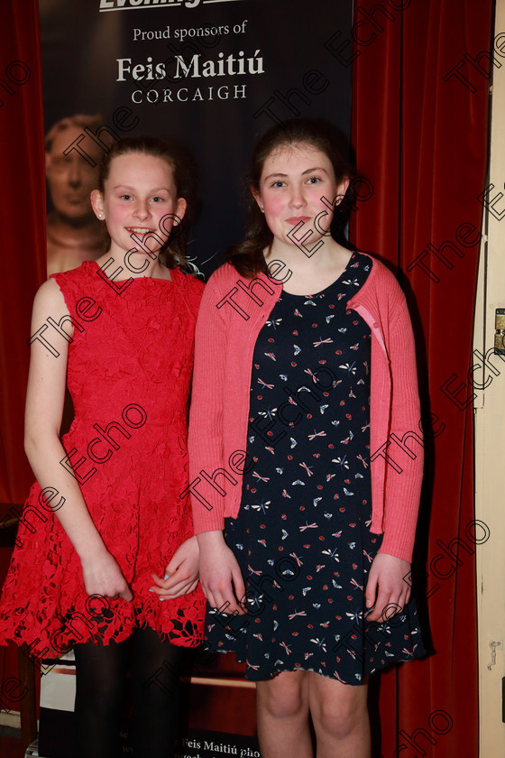 Feis04032019Mon21 
 21
Granne Finn and Grace Forde from Loreto Secondary Fermoy.

Class: 53: Girls Solo Singing 13 Years and UnderSection 2John Rutter A Clare Benediction (Oxford University Press).

Feis Maiti 93rd Festival held in Fr. Mathew Hall. EEjob 04/03/2019. Picture: Gerard Bonus