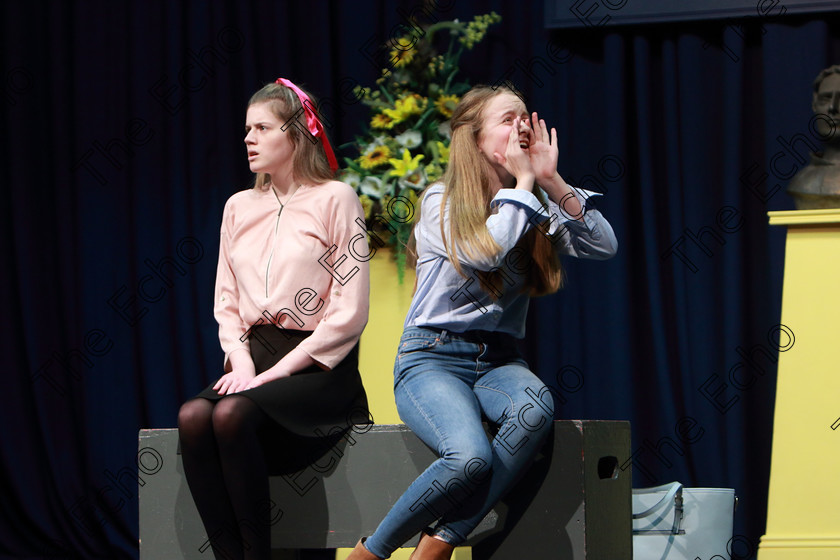 Feis14032019Thu45 
 44~45
Highly Commended: Aoife ODonoghue and Sophie OKeeffe from Ovens performing Split Down The Muddle.

Class: 310: The Peg Hallahan Memorial Perpetual Trophy Dramatic Duo 14 Years and Under A Dramatic Scene not exceeding 10 minutes.

Feis Maiti 93rd Festival held in Fr. Mathew Hall. EEjob 14/03/2019. Picture: Gerard Bonus.