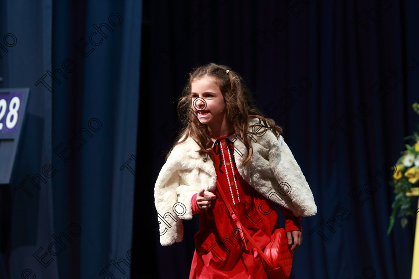 Feis14032019Thu17 
 17
Katie Raggett from Rathcormac giving a Commended performance of Verruca Salt from Charlie and The Chocolate Factory.

Class: 328: The Fr. Nessan Shaw Memorial Perpetual Cup Dramatic Solo 10YearsandUnder Section 2 A Solo Dramatic Scene not to exceed 4 minutes.

Feis Maiti 93rd Festival held in Fr. Mathew Hall. EEjob 14/03/2019. Picture: Gerard Bonus.