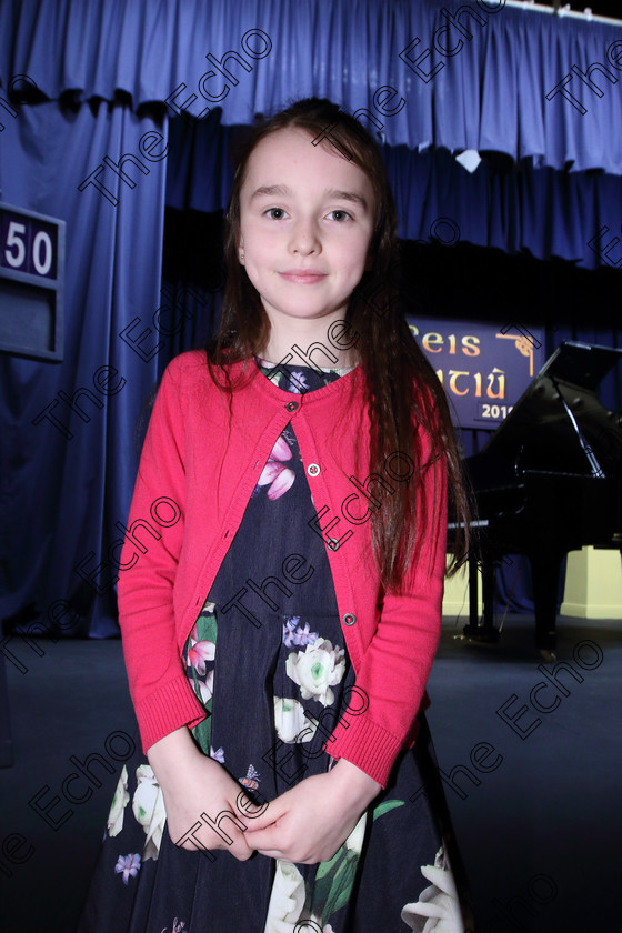 Feis01022019Fri21 
 21
Joint 3rd place went to Lauren Casey.

Class: 167: Piano Solo: 8Years and Under (a) Schumann  Wilder Reiter (Album for the Young, Op.68). (b) Contrasting piece of own choice not to exceed 2 minutes.
 Feis Maiti 93rd Festival held in Fr. Matthew Hall. EEjob 01/02/2019. Picture: Gerard Bonus