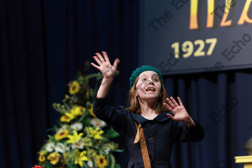 Feis14032019Thu13 
 13
Caoimhe McCarthy giving a 3rd place performance of Kinder Transport.

Class: 328: The Fr. Nessan Shaw Memorial Perpetual Cup Dramatic Solo 10YearsandUnder Section 2 A Solo Dramatic Scene not to exceed 4 minutes.

Feis Maiti 93rd Festival held in Fr. Mathew Hall. EEjob 14/03/2019. Picture: Gerard Bonus.