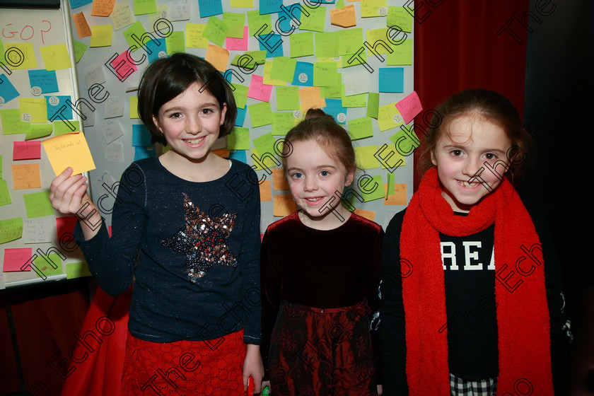 Feis24022018Sat53 
 53
Mairad Stapleton putting up a sticker for her sister performer Risn Stapleton and Hannah Stapleton from Currabeg.
 Speech and Drama Class: 369: Solo Verse Speaking Girls 6 Years and Under Section 3 Feis Maiti 92nd Festival held in Fr. Mathew Hall. EEjob 24/02/2018 Picture: Gerard Bonus.