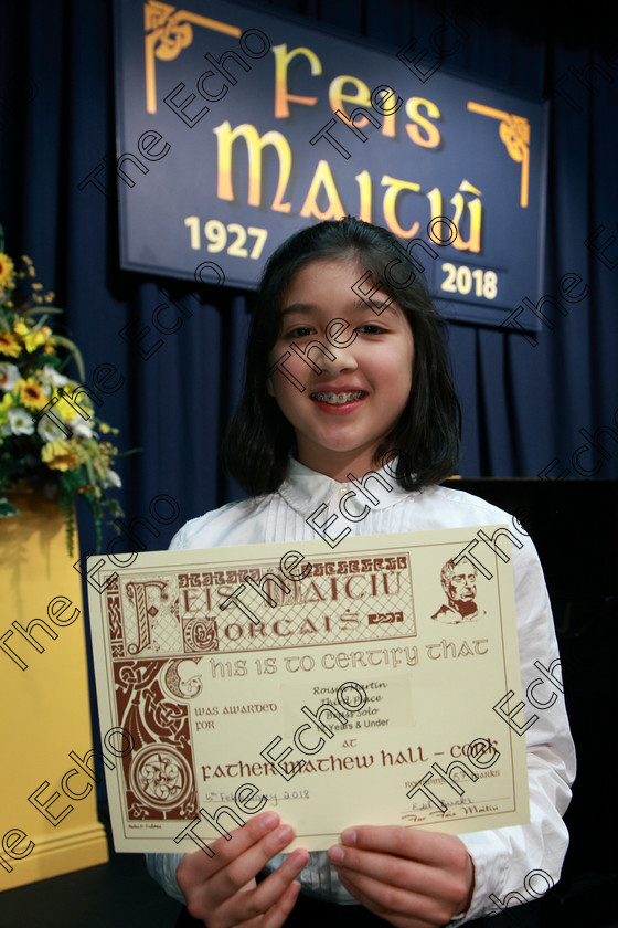 Feis06022018Tue25 
 25
Joint 3rd place Roisn Martin from Bishopstown
 Instrumental Music Class: 205: Brass Solo 12 Years and Under Feis Maiti 92nd Festival held in Fr. Mathew Hall. EEjob 05/02/2018 Picture: Gerard Bonus.