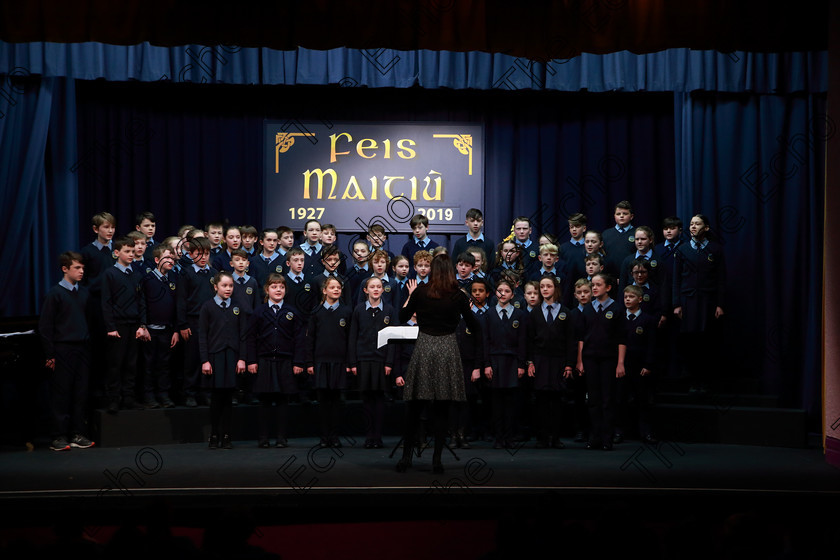 Feis28022019Thu17 
 17~21
Scoil Naomh Fionn. Rennies singing Mama Mia.

Class: 84: The Sr. M. Benedicta Memorial Perpetual Cup Primary School Unison ChoirsSection 1Two contrasting unison songs.

Feis Maiti 93rd Festival held in Fr. Mathew Hall. EEjob 28/02/2019. Picture: Gerard Bonus