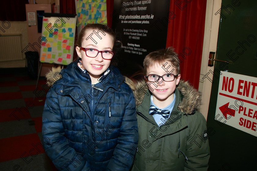 Feis24022018Sat62 
 62
Performer Aiden McCarthy from Knockraha with his sister Deirdre.
 Speech and Drama Class: 381: Solo Verse Speaking Boys 8 Years and Under Section 2 Feis Maiti 92nd Festival held in Fr. Mathew Hall. EEjob 24/02/2018 Picture: Gerard Bonus.