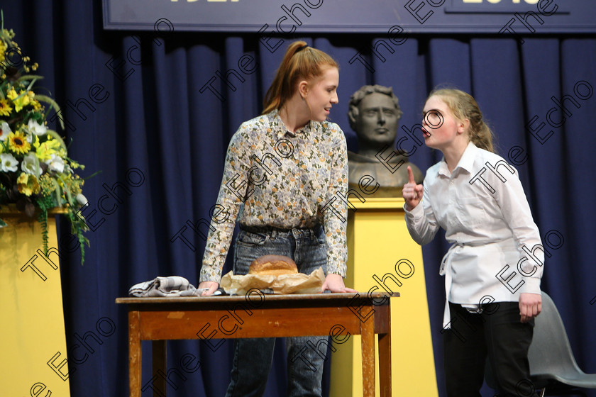 Feis22022018Thu57 
 56~57
Vivienne Gleeson and Eilbhe McManamy performing a scene from Bad Girls.
 Speech and Drama Classes: 310: The Peg Hallahan Perpetual Trophy Dramatic Duo 14 Years and Under Feis Maiti 92nd Festival held in Fr. Mathew Hall. EEjob 22/02/2018 Picture: Gerard Bonus.