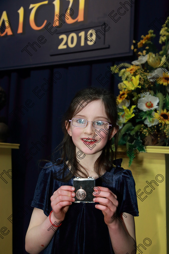 Feis05042019Fri52 
 52
Bronze Medallist Ava Thornton from Millstreet.

Class: 567: Feadg Stain 12 Bliana DAois N Faoina Dh phort eagsla.

Feis Maiti 93rd Festival held in Fr. Mathew Hall. EEjob 05/04/2019. Picture: Gerard Bonus