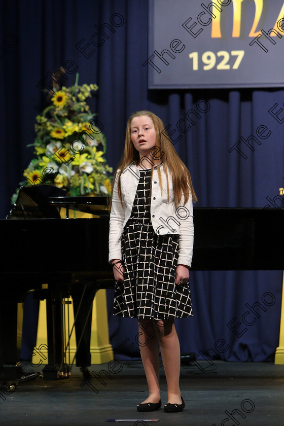 Feis05032018Mon21 
 21
Sinead Magnier performing
 Singing and School Choirs Class: 53: Girls Solo Singing 13 Years and Under Section 2 Feis Maiti 92nd Festival held in Fr. Mathew Hall. EEjob 05/03/2018 Picture: Gerard Bonus.