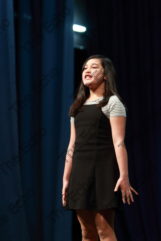 Feis19032019Tue19 
 19
Michella Carney giving a Commended performance.

Class: 364: Solo Verse Speaking Girls 11 Years and Under Section 2 Either: Cat Mary Britton Miller or: The Dark James Carter.

Feis Maiti 93rd Festival held in Fr. Mathew Hall. EEjob 19/03/2019. Picture: Gerard Bonus.