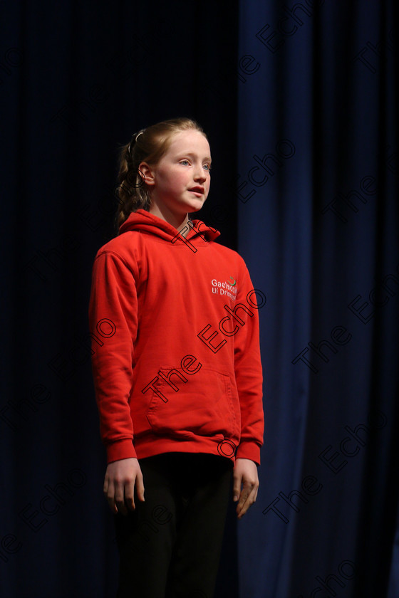 Feis20032018Tue08 
 8
Faye OConnell performing. 
 Speech and Drama Class: 364: Solo Verse Speaking Girls 11 Years and Under Section 1
Feis Maiti 92nd Festival held in Fr. Mathew Hall. EEjob 20/03/2018 Picture: Gerard Bonus