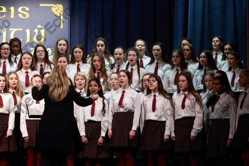 Feis27022019Wed12 
 10~13
Sacred Heart School Tullamore singing The Lord Keep Us by John Rutter conducted by Regina McCarthy.

Class: 77: The Father Mathew Hall Perpetual Trophy Sacred Choral Group or Choir 19 Years and Under Two settings of Sacred words.
Class: 80: Chamber Choirs Secondary School

Feis Maiti 93rd Festival held in Fr. Mathew Hall. EEjob 27/02/2019. Picture: Gerard Bonus