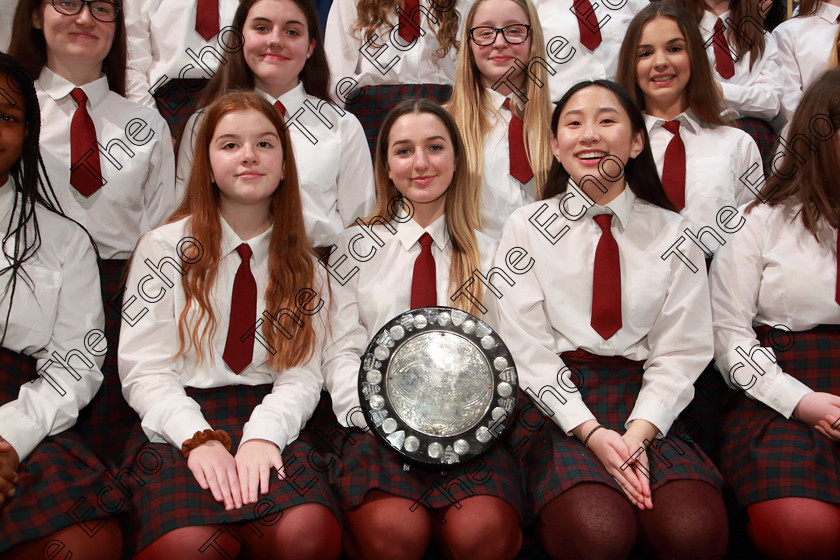 Feis27022019Wed72 
 72
Moya Crowley, Aoibhn Walsh and Kelly Lin, Sacred Heart School Tullamore with The Echo Perpetual Shield.

Class: 82: The Echo Perpetual Shield Part Choirs 15 Years and Under Two contrasting songs.

Feis Maiti 93rd Festival held in Fr. Mathew Hall. EEjob 27/02/2019. Picture: Gerard Bonus