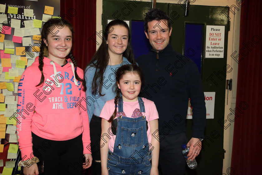 Feis31032019Sun53 
 53
Performer Georgia Piggott from Nohoval with her Dad Michael sister Jane and cousin Amy Cummins.

Class: 368: Solo Verse Speaking Girls 7 Years and Under Section 5 Either: The Mermaid Theresa Heine. Or: Night Ride Celia Warren.

Feis Maiti 93rd Festival held in Fr. Mathew Hall. EEjob 31/03/2019. Picture: Gerard Bonus