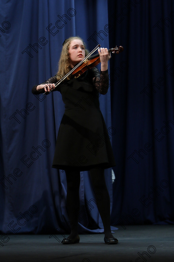 Feis31012018Wed23 
 23
Gold Medal performance by Helen Ruthledge from Blackrock for Mendelssohn Violin Concerto 3rd movment.
 Instrumental Music; Class: 236 The Shanahan & Co. Perpetual Cup: Advance Violin, one movement from a Concerto; Feis Maiti 92nd Festival held in Fr. Matthew Hall. EEjob 31/01/2018. Picture: Gerard Bonus.