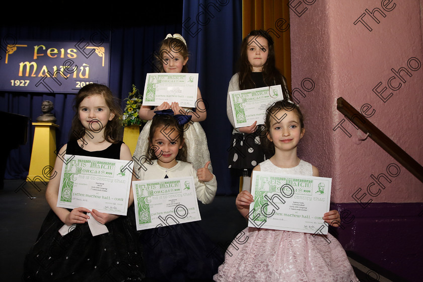 Feis27032018Tue44 
 44
Commended Sive Barrett, Layla Moloney, Sydney Forde, Emily Lynch and Ava Ryan from Killshanna.
 Singing Class: 56: 7 Years and Under Crawley The Penguin Dance Feis Maiti 92nd Festival held in Fr. Mathew Hall. EEjob 27/03/2018 Picture: Gerard Bonus