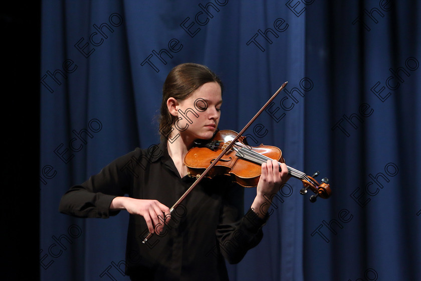 Feis0202109Sat34 
 33~34
Ciara Beechinor from Ballinhassig playing First Movement Concerto in A by Mozart.

Class: 236: The Shanahan & Co. Perpetual Cup Advanced Violin 
One Movement from a Concerto.

Feis Maiti 93rd Festival held in Fr. Matthew Hall. EEjob 02/02/2019. Picture: Gerard Bonus