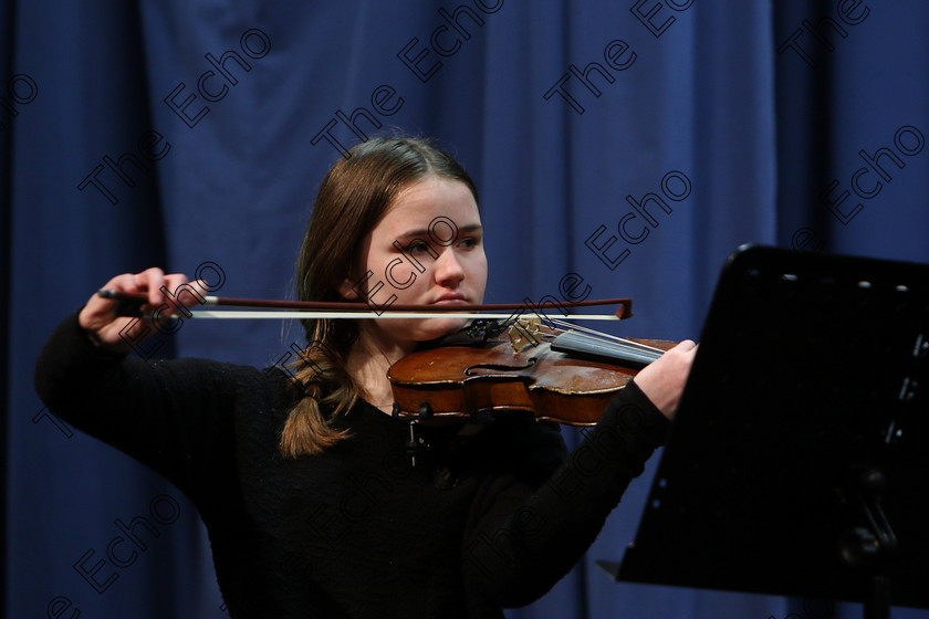 Feis01022018Thu05 
 5
Siobhan McCarthy from Blackrock performing. 
 Instrumental Music Class: 267: Duo Classes and Chamber Music Junior Feis Maiti 92nd Festival held in Fr. Matthew Hall. EEjob 01/02/2018 Picture: Gerard Bonus.