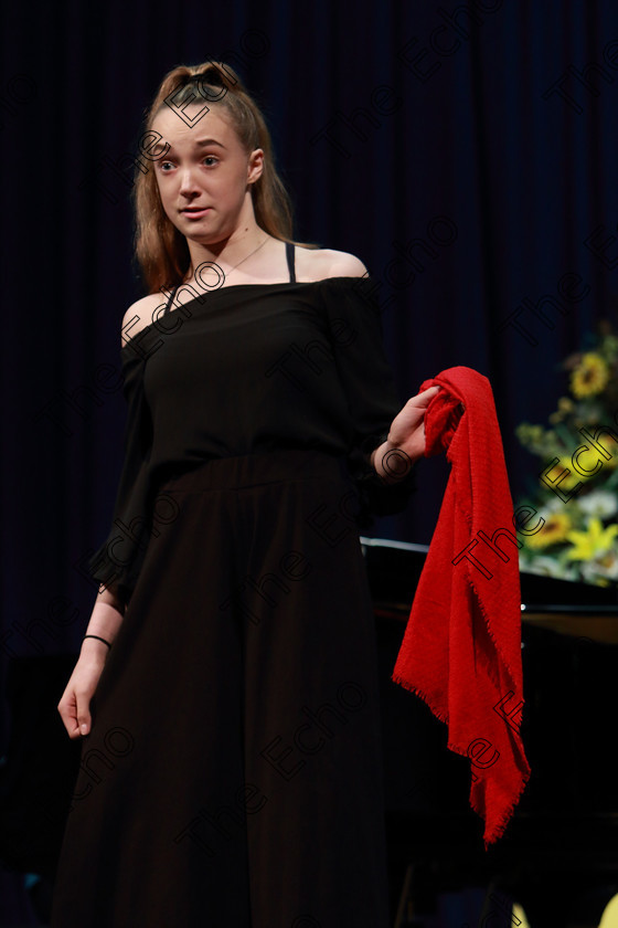 Feis02032019Sat07 
 6~7
Abbie Palliser Kehoe performing Birds as her Repertoire singing Feed The Birds, Amazing Mayzie and Wait A Bit.

Class: 18: The Junior Musical Theatre Recital Perpetual Cup Solo Musical Theatre Repertoire 15 Years and Under A 10 minute recital programme of contrasting style and period.

Feis Maiti 93rd Festival held in Fr. Mathew Hall. EEjob 02/03/2019. Picture: Gerard Bonus