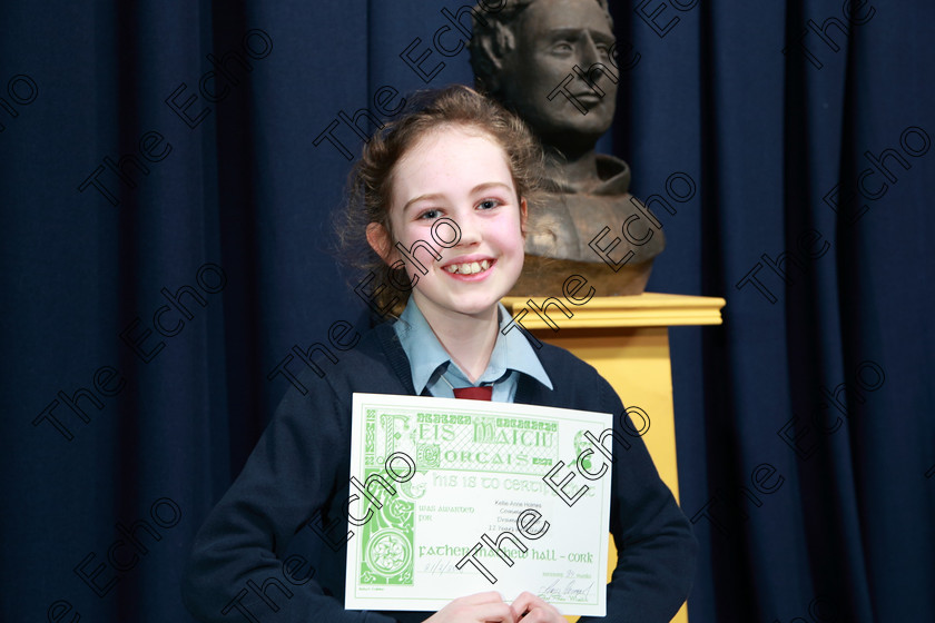 Feis21022018Wed51 
 51
Commended Katie Anne Holms from Ovens.
 Speech and Drama Class: 327: The Hartland Memorial Perpetual Trophy Dramatic Solo12 years and under section 3 Feis Maiti 92nd Festival held in Fr. Mathew Hall, EEjob 21/02/2018 Picture: Gerard Bonus.