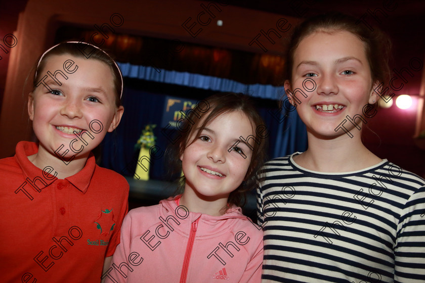 Feis19032019Tue28 
 28
Laura Lynch and Aoife Wenner supporting Performer Sin from Bishopstown.

Class: 364: Solo Verse Speaking Girls 11 Years and Under Section 2 Either: Cat Mary Britton Miller or: The Dark James Carter.

Feis Maiti 93rd Festival held in Fr. Mathew Hall. EEjob 19/03/2019. Picture: Gerard Bonus.