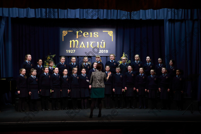 Feis28022019Thu38 
 38~39
Scoil Aiseiri Chrost Farranree singing The Last Rose Of Summer and Minstrel Boy.

Class: 85: The Soroptimist International (Cork) Perpetual Trophy and Bursary
Bursary Value 130 Unison or Part Choirs 13 Years and Under Two contrasting folk songs.

Feis Maiti 93rd Festival held in Fr. Mathew Hall. EEjob 28/02/2019. Picture: Gerard Bonus