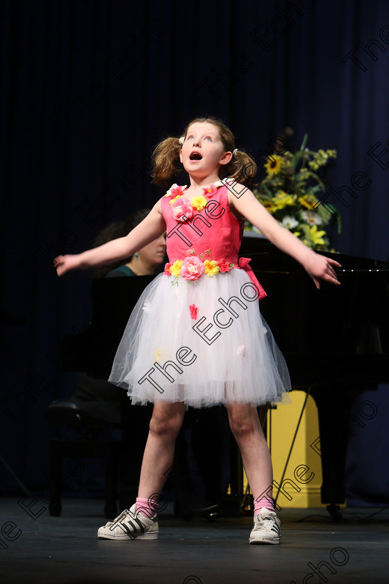 Feis27022018Tue03 
 3~4
Emily Walsh performing Zippity Doo Dah.
 Singing and School Choirs Class: 114: The Altrusa Club of Cork Perpetual Trophy Solo Action Song 10 Years and Under Section 1; Feis Maiti 92nd Festival held in Fr. Mathew Hall. EEjob 27/02/2018 Picture: Gerard Bonus.