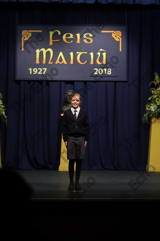 Feis12032018Mon23 
 23
Ruby Lehane reciting her poem for a commended 
 Speech and Drama Class: 365: Solo Verse Speaking Girls 10 Years and Under Section 4 Feis Maiti 92nd Festival held in Fr. Mathew Hall. EEjob 12/03/2018 Picture: Gerard Bonus