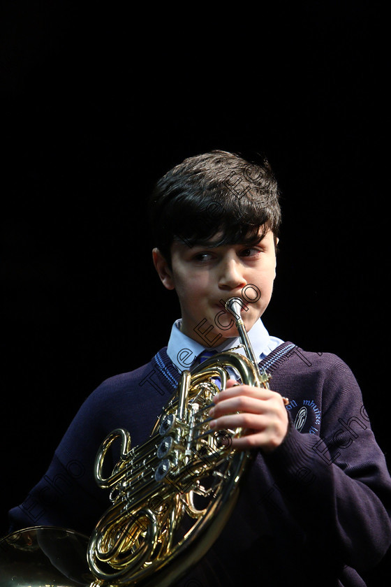 Feis06022018Tue12 
 12
Gne Kareem playing the French horn.
 Instrumental Music Class: 205: Brass Solo 12 Years and Under Feis Maiti 92nd Festival held in Fr. Mathew Hall. EEjob 05/02/2018 Picture: Gerard Bonus.