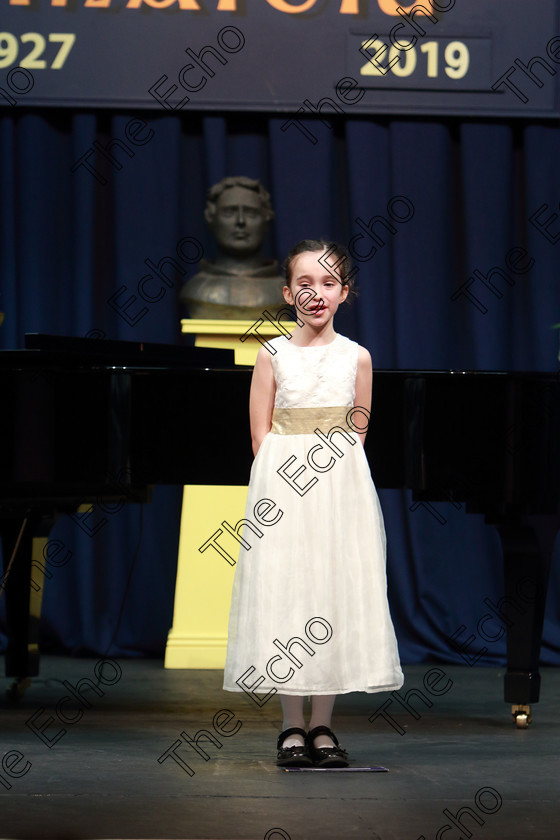 Feis26022019Tue09 
 9
Sydney Forde singing.

Class: 56: 7 Years and Under arr. Herbert Hughes Little Boats (Boosey and Hawkes 20th Century Collection).

Feis Maiti 93rd Festival held in Fr. Mathew Hall. EEjob 26/02/2019. Picture: Gerard Bonus