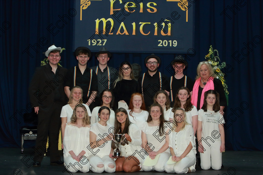 Feis28032019Thu46 
 46
Cup Winners CADA Performers with Catherine Mahon Buckley.

Class: 335: The Bryan Flynn Memorial Perpetual Cup Musical Drama Duo18 Years and Under A scene of dialogue, song and movement

Feis Maiti 93rd Festival held in Fr. Mathew Hall. EEjob 28/03/2019. Picture: Gerard Bonus