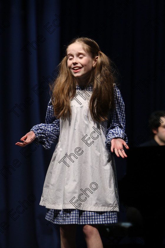 Feis27022018Tue12 
 11~13
Emma Kirby performing Maybe from Annie.
 Singing and School Choirs Class: 114: The Altrusa Club of Cork Perpetual Trophy Solo Action Song 10 Years and Under Section 1; Feis Maiti 92nd Festival held in Fr. Mathew Hall. EEjob 27/02/2018 Picture: Gerard Bonus.