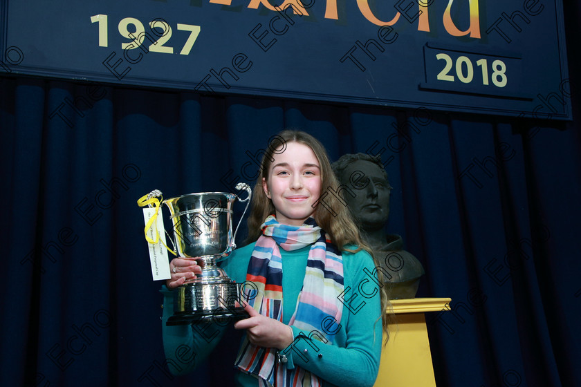 Feis20022018Tue94 
 94
Overall Cup winner Rebekah McKeown from Cobh.
 Speech and Drama Class: 326: The James ODonovan Memorial Perpetual Cup Year sand Dramatic Solo 14 Section 2 Under Feis Maiti 92nd Festival held in Fr. Mathew Hall. EEjob 20/02/2018 Picture: Gerard Bonus.