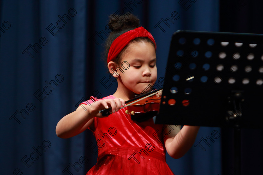 Feis0402109Mon22 
 22~23
3rd place Denise Sophia Considine performing set piece.

Class: 242: Violin Solo 8 Years and Under (a) CarsePetite Reverie (Classical Carse Bk.1) (b) Contrasting piece not to exceed 2 minutes.

Feis Maiti 93rd Festival held in Fr. Matthew Hall. EEjob 04/02/2019. Picture: Gerard Bonus