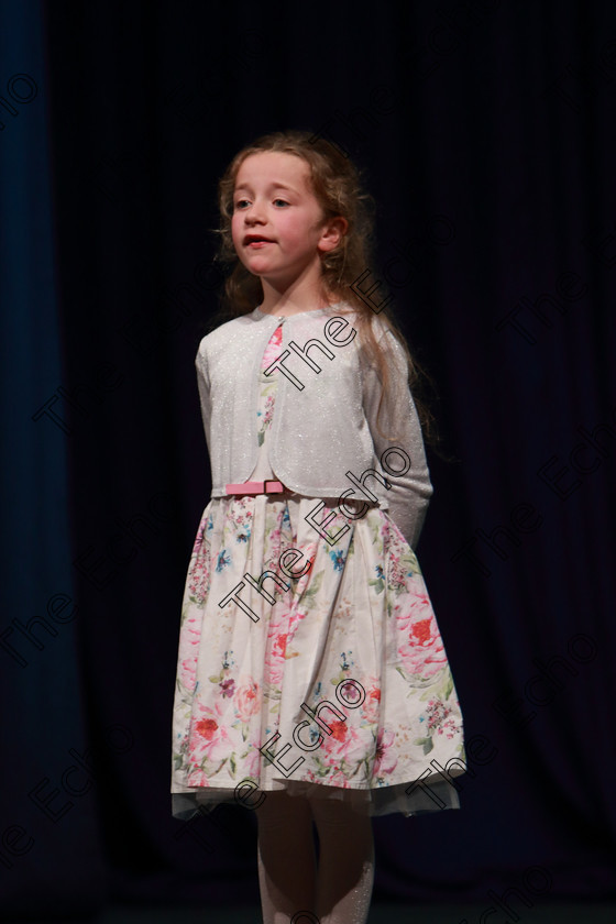 Feis30032019Sat35 
 35
Bella Ryan from The Old Blackrock Road performing her second time at Feis.

Class: 368: Solo Verse Speaking Girls 7 Years and Under Section 4 Either: The Mermaid Theresa Heine or Night Ride Celia Warren.

Feis Maiti 93rd Festival held in Fr. Mathew Hall. EEjob 30/03/2019. Picture: Gerard Bonus