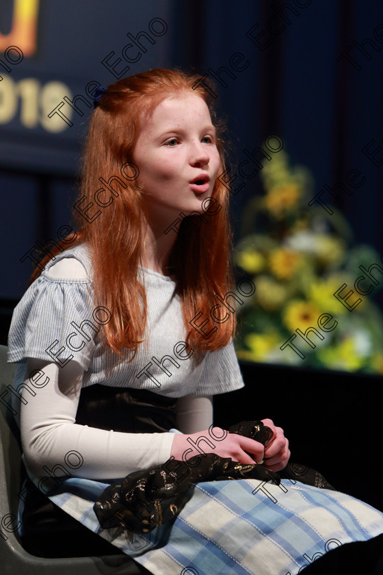 Feis05032019Tue04 
 4
Ciara Callghan singing My Own Little Corner from Cinderella.

Class: 113: The Edna McBirney Memorial Perpetual Award Solo Action Song 12 Years and Under Section 2 An action song of own choice.

Feis Maiti 93rd Festival held in Fr. Mathew Hall. EEjob 05/03/2019. Picture: Gerard Bonus