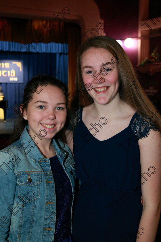 Feis05032018Mon15 
 15
Performers Ruby Hicks and Laura Lardner from Fermoy.
 Singing and School Choirs Class: 53: Girls Solo Singing 13 Years and Under Section 2 Feis Maiti 92nd Festival held in Fr. Mathew Hall. EEjob 05/03/2018 Picture: Gerard Bonus.