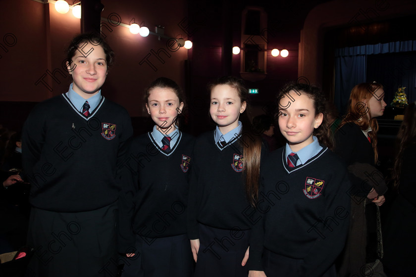 Feis12042018Thu06 
 6
Sarah Kate OMeara, Ellie Murphy, Victoria Creed OBrien and Ava Barry from Scoil Aiseiri Chrost.
 Singing Class: 84: The Sr. M. Benedicta Memorial Perpetual Cup Primary School Unison Choirs Section 1 Feis Maiti 92nd Festival held in Fr. Mathew Hall. EEjob 28/03/2018 Picture: Gerard Bonus